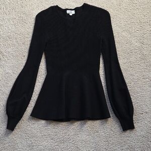 A Loves A Black Peplum Sweater